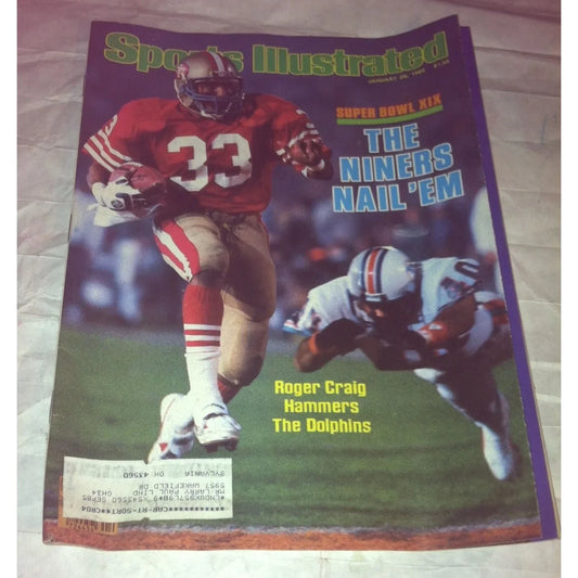 Sports Illustrated Vintage Magazine The Niners Nail 'Em- Roger Craig Hammers The Dolphins - A+ Stuff