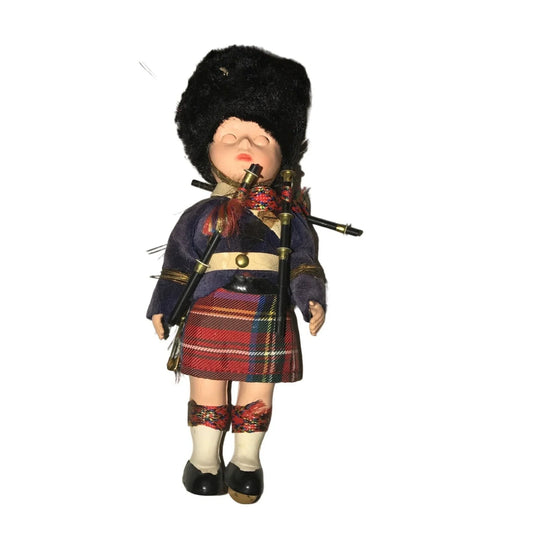 Vintage British/Scottish Souvenir Soldier Sleepy Eyes Doll wearing Traditional Dress Kilt - A+ Stuff
