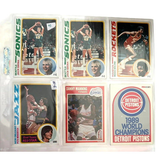 1978 - 79 Topps Basketball cards (4) with Danny Manning & Detroit Pistons Champions Cards (1989) - Fleer - Collectible Trading Cards - A+ Stuff