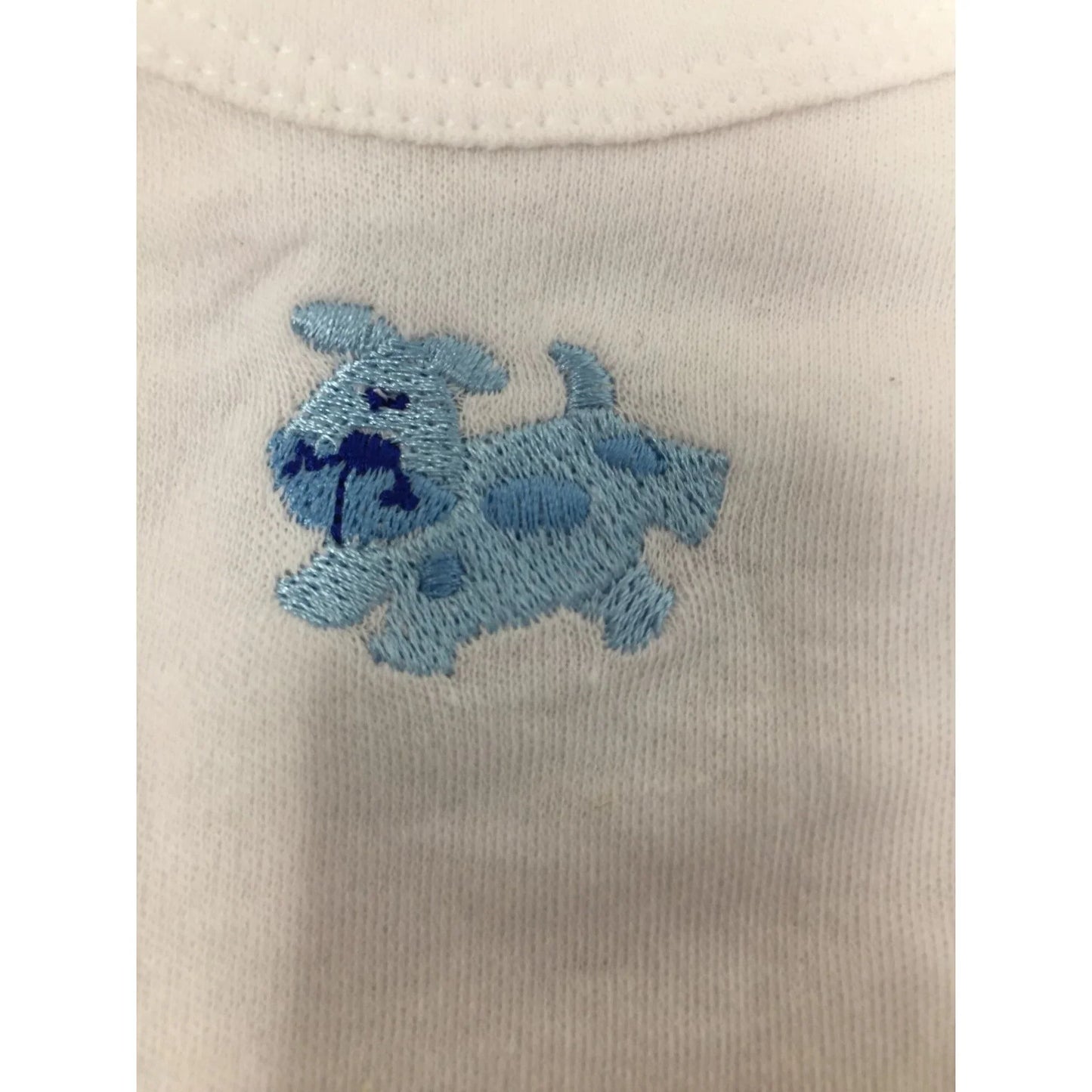 Cutie Pie Baby Size 0-3M Onesie with Blue Puppy Dog on front cutie pie baby A+ Stuff