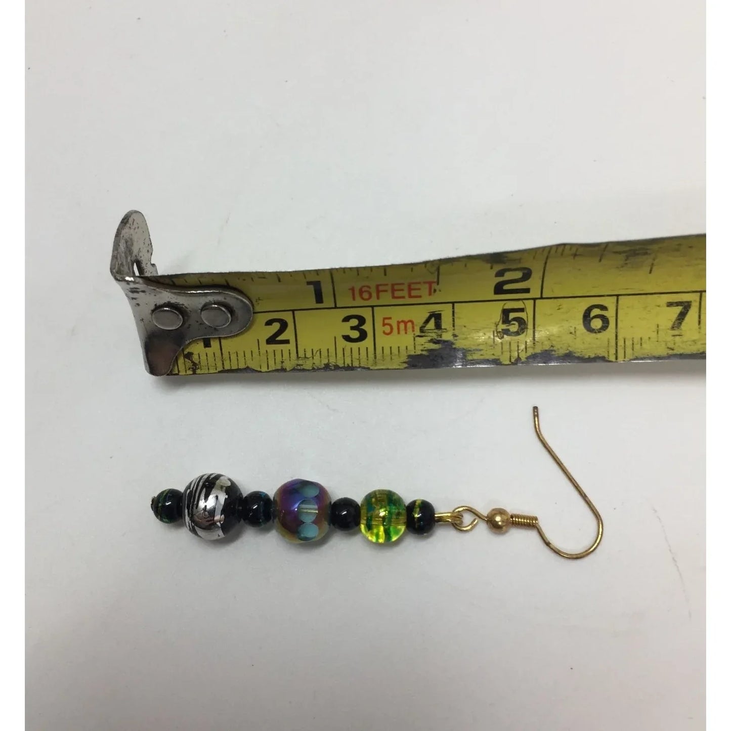 Womens Dangly Beaded Earrings with Blue/Green Beads - A+ Stuff