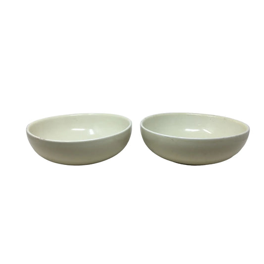 Pair of Large White/Cream Colored Bowls 9" - A+ Stuff