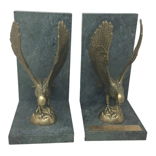 Eagle Statuette Bookends - Bible Verse -- But those who ait on the lord Shall renew their strenth: They shall mount up with wings like eagle A+ Stuff A+ Stuff