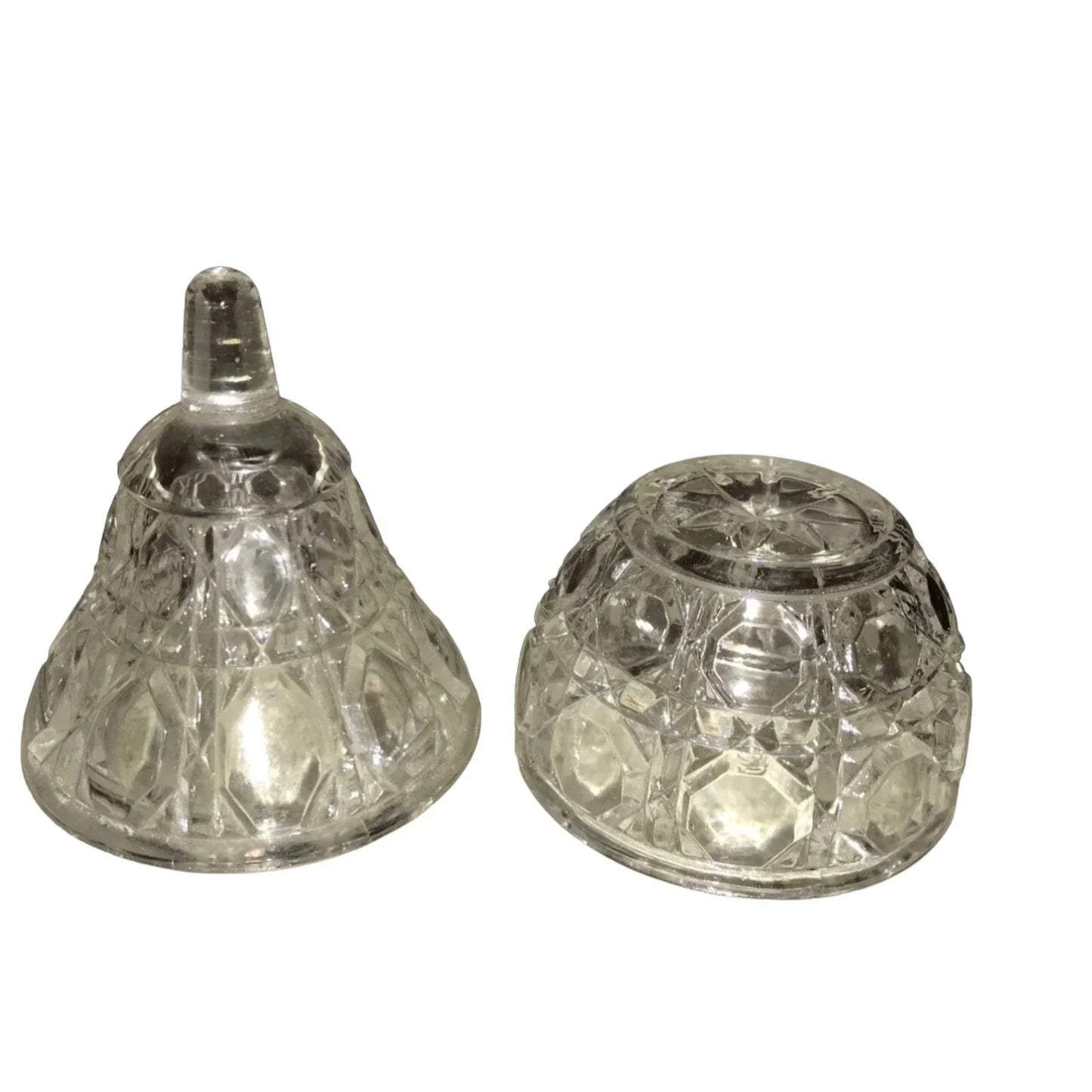 Small Miniature Pear Shaped Cut Glass Lidded Vintage Trinket Dish - A+ Stuff