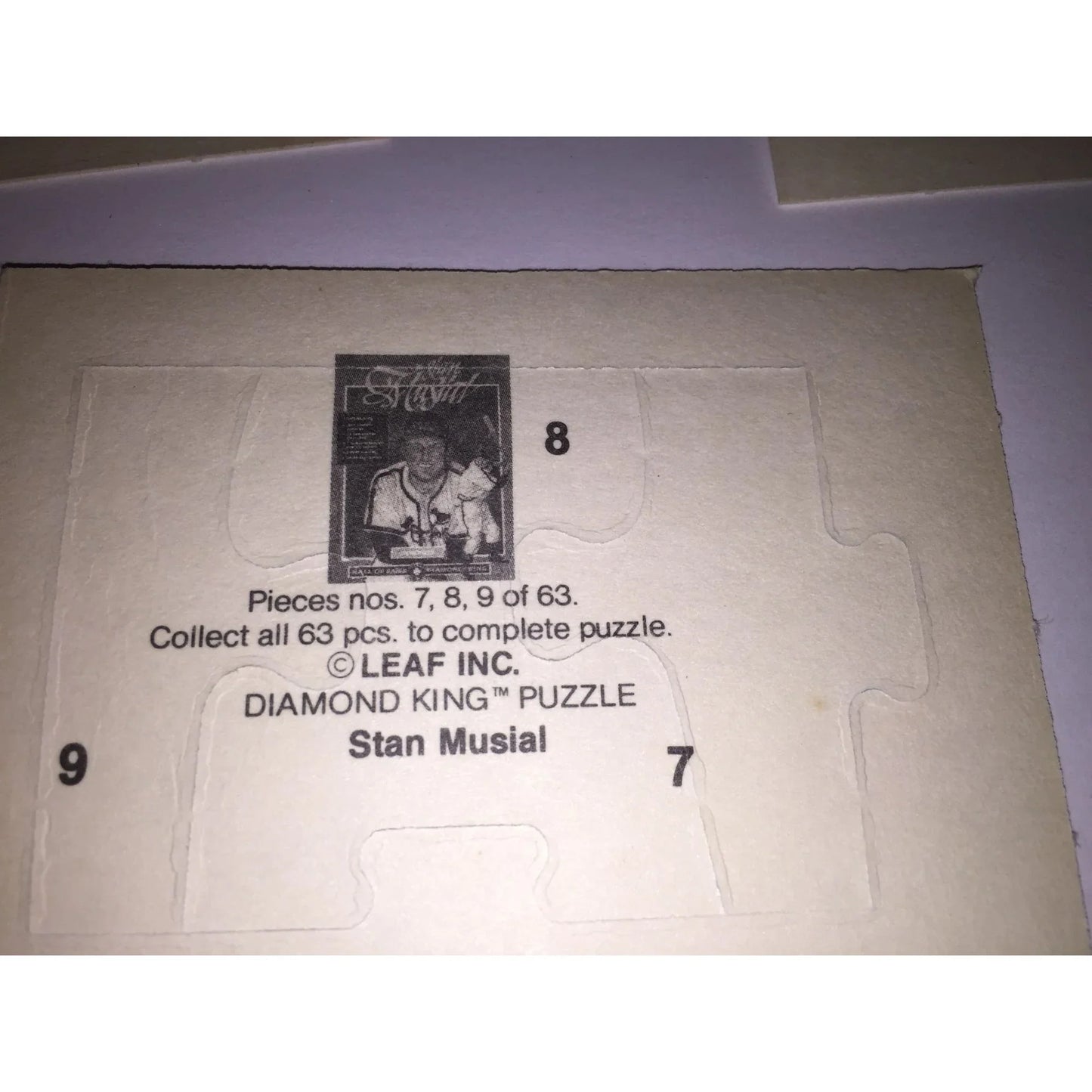 Vintage Collectible Diamond King Puzzle - Stan Musial - A+ Stuff