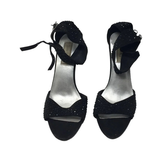 Womens Size 8.5 Touch Ups Black High Heels with Rhinestones - A+ Stuff