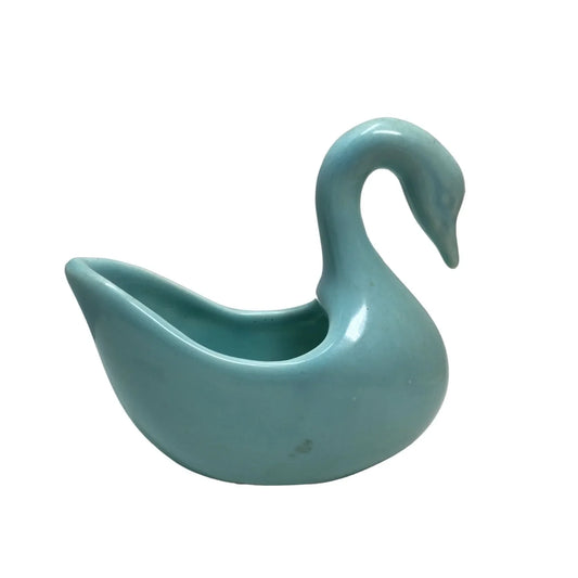 Vintage Ceramic Blue Long Necked Swan Planter/Vase - A+ Stuff