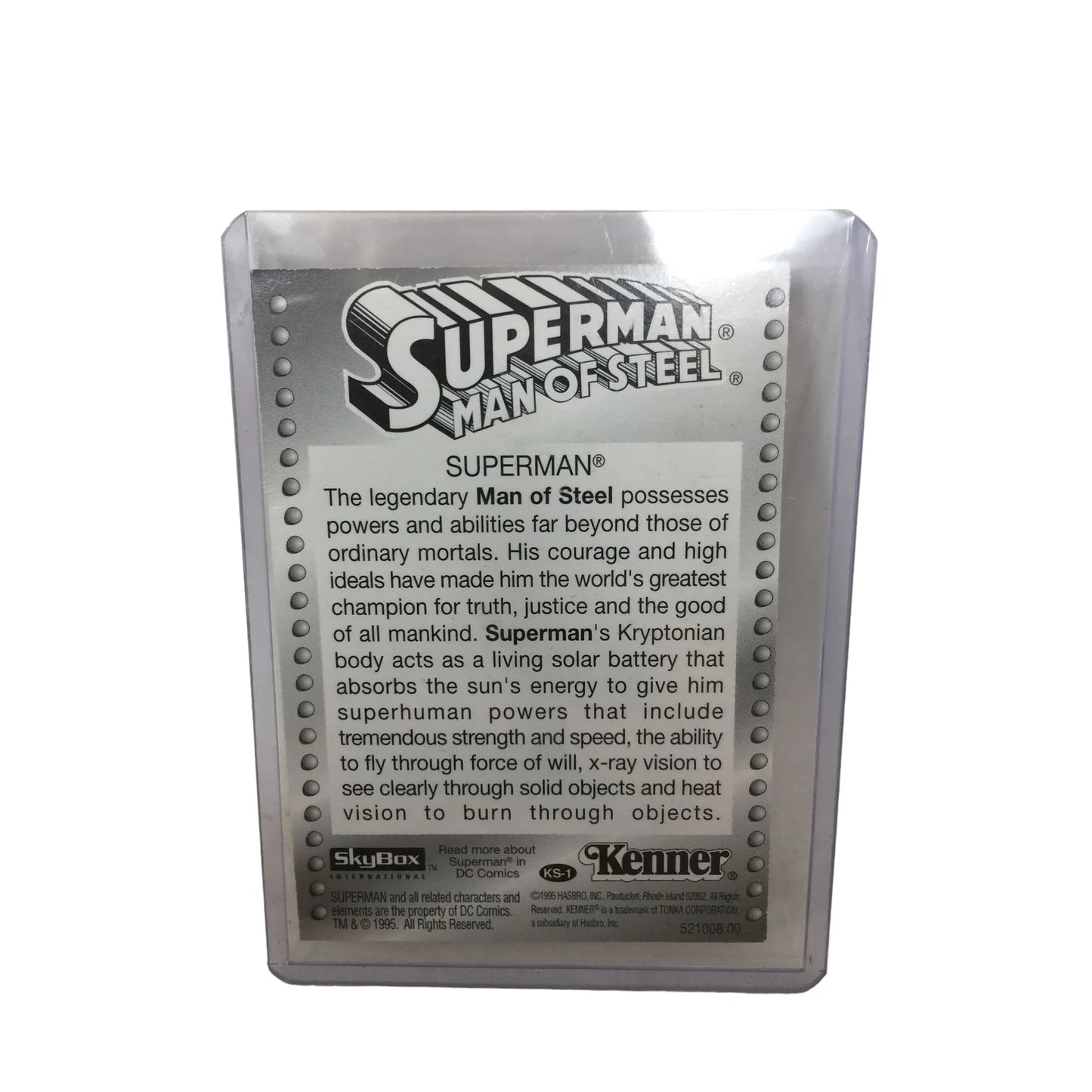 Superman Man of Steel Vintage 1995 DC Comics Kenner Skybox Promo Card - A+ Stuff