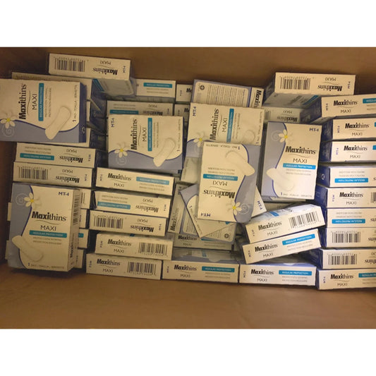 One case ( Partially Full) of Maxithins Vending Machine Sanitary Napkins - A+ Stuff