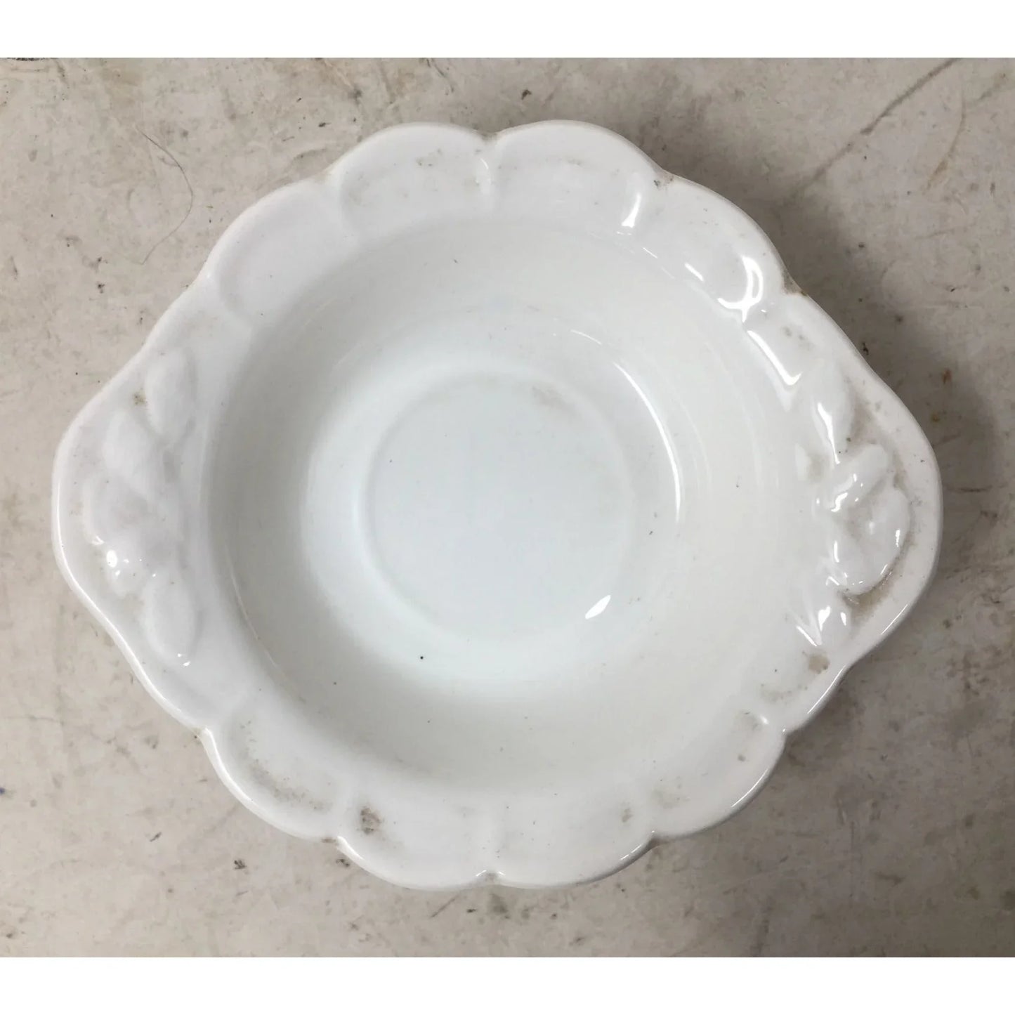 Vintage White Ceramic Embossed Handled Pitcher/Creamer Jug and Bowl Set A+ Stuff A+ Stuff