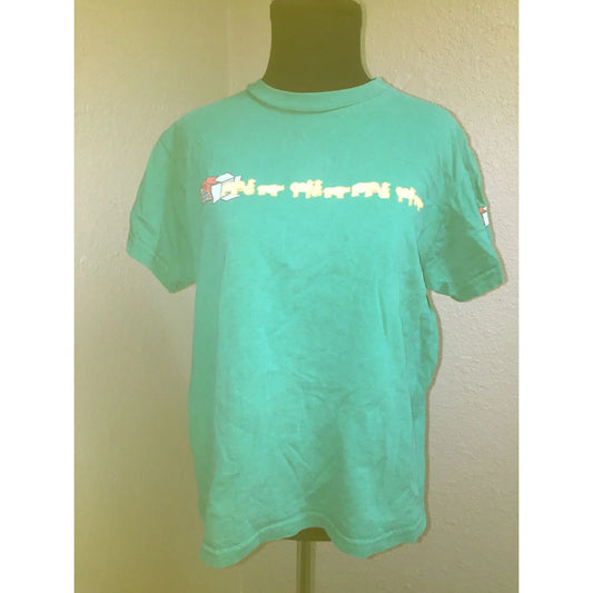 Unisex kid's Size Large Green Animal Cracker T-Shirt - A+ Stuff