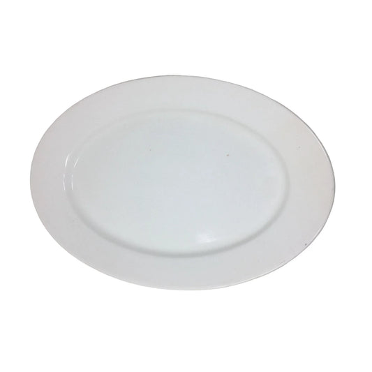 Vintage Large Oval Round White Plate with TST Stamp on Bottom - A+ Stuff
