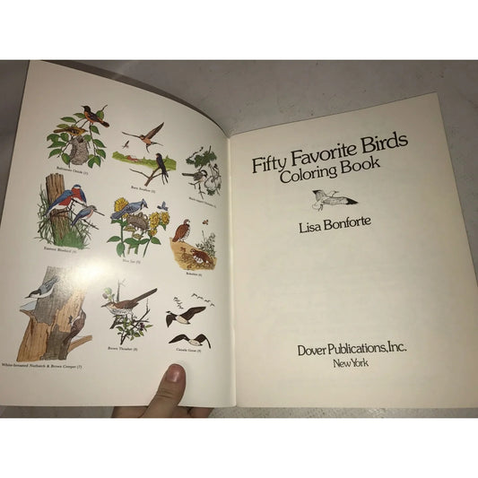 Lisa Bonforte Fifty Favorite Birds Dover Coloring Book - A+ Stuff