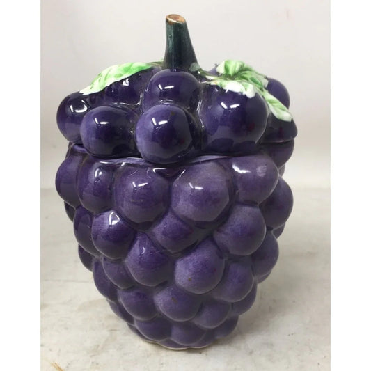 Vintage Ceramic Lidded Grape Jam Jelly Jar/Container A+ Stuff A+ Stuff