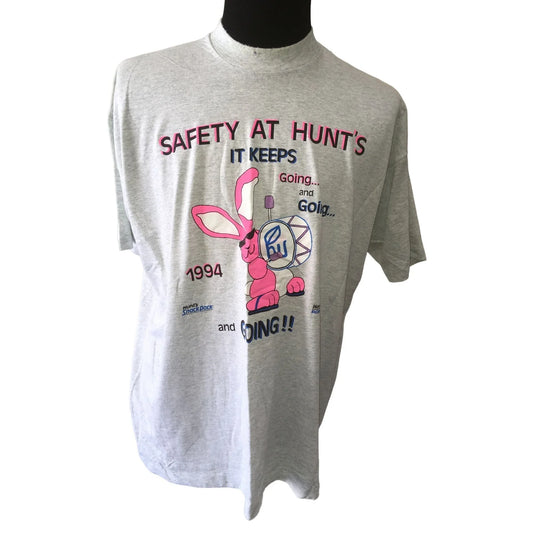 Safety at Hunt's It Keeps Going... Fruit of the Loom Vintage 94' Mens Tee Shirt Size XXL - A+ Stuff