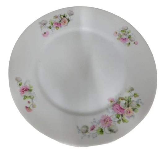 12 Bavaria White Plates with Peony Flowers printed around the border bavaria A+ Stuff