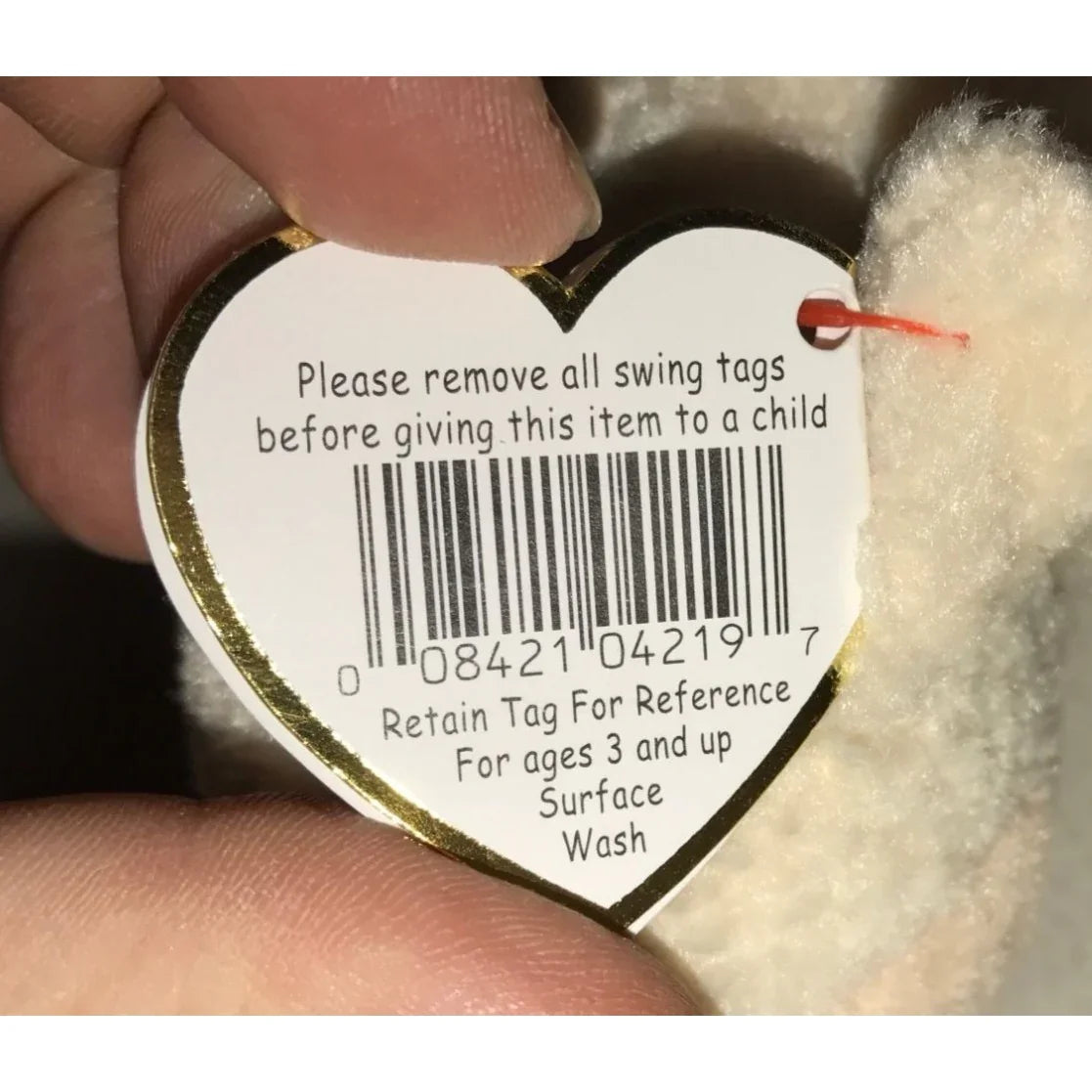 Vintage 1998 TY Beanie Baby with Tags Ewey the Lamb - A+ Stuff