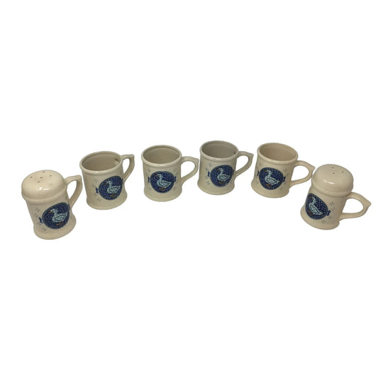 Country Kitchen Set- Includes 4 Mugs and 2 Salt & Pepper Shakers (New in Box) - A+ Stuff
