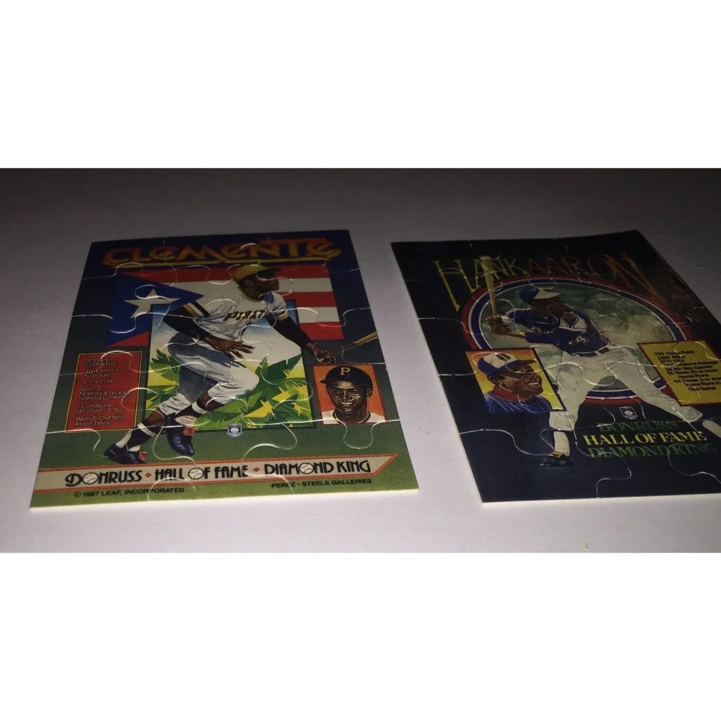 Vintage Baseball Diamond King Puzzles- Hank Aaron and Clemente - A+ Stuff