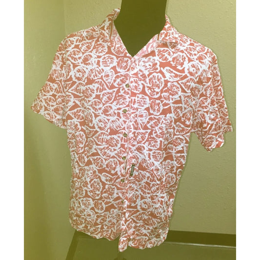 Men's Reebok Size Medium Button Up Red & White Shirt - A+ Stuff