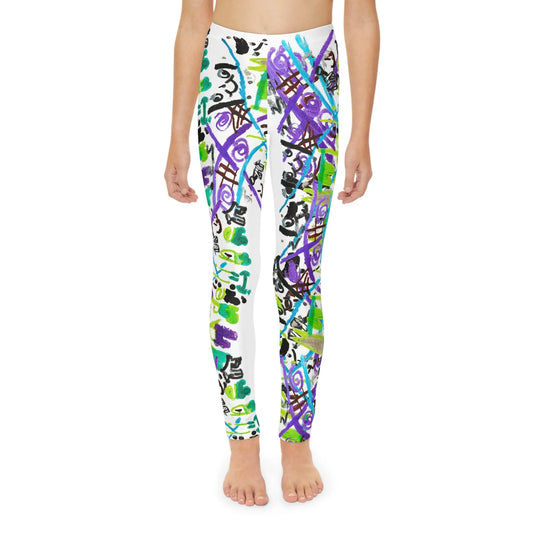 Madeline's Doodle Pants - Kids Art Pants - Youth Full-Length Leggings (AOP) Printify A+ Stuff All Over Prints