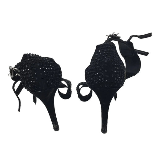 Womens Size 8.5 Touch Ups Black High Heels with Rhinestones - A+ Stuff