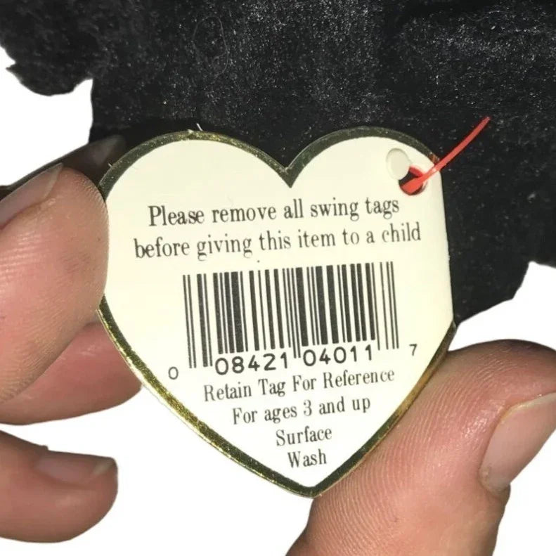 Vintage 1994 TY Beanie Baby Blackie the Bear w/ Tags - A+ Stuff