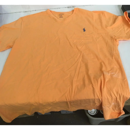 Mens Polo Ralph Lauren Size Large V Neck Orange Shirt - A+ Stuff