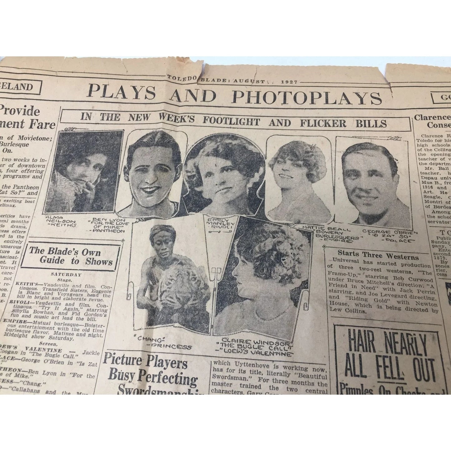 Toledo Blade Vintage Collectible Newspaper Aug. 1927 toledo blade A+ Stuff