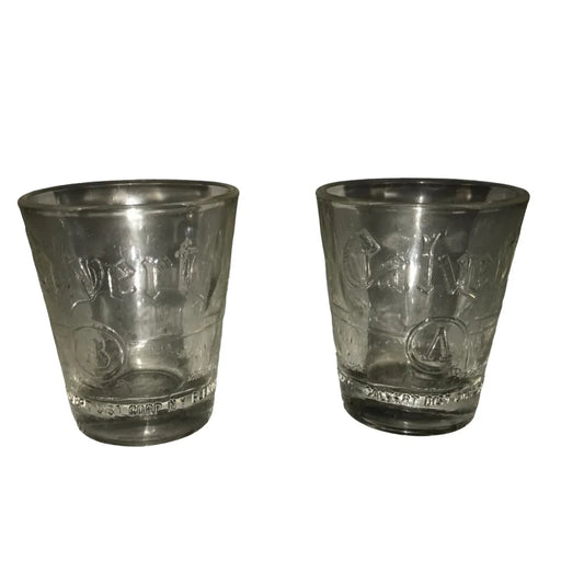 Calvert Reserve A & B Set of Two Clear Shot Glasses - A+ Stuff