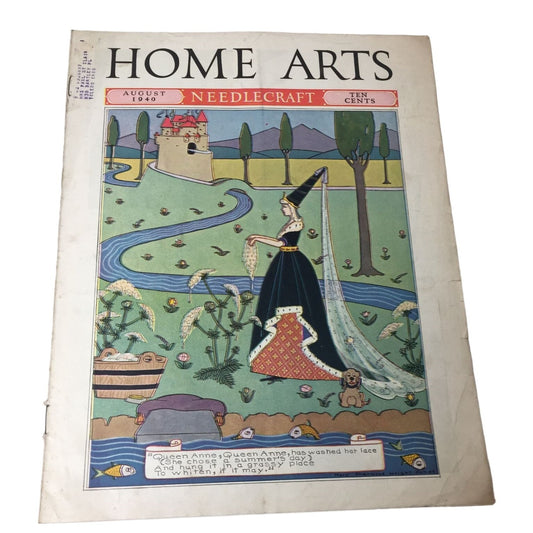 Home Arts August 1940 Needlecraft Vintage Collectible Magazine