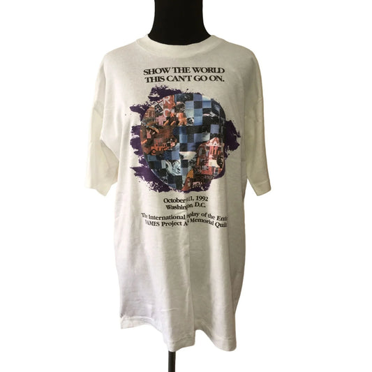 Show The World This Can't Go On Fruit of the Loom Mens Size Large Tee Shirt - A+ Stuff