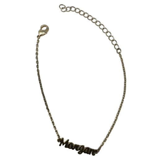 Gold tone Women's/Girls Bracelet or Anklet with the name "Morgan" In Cursive