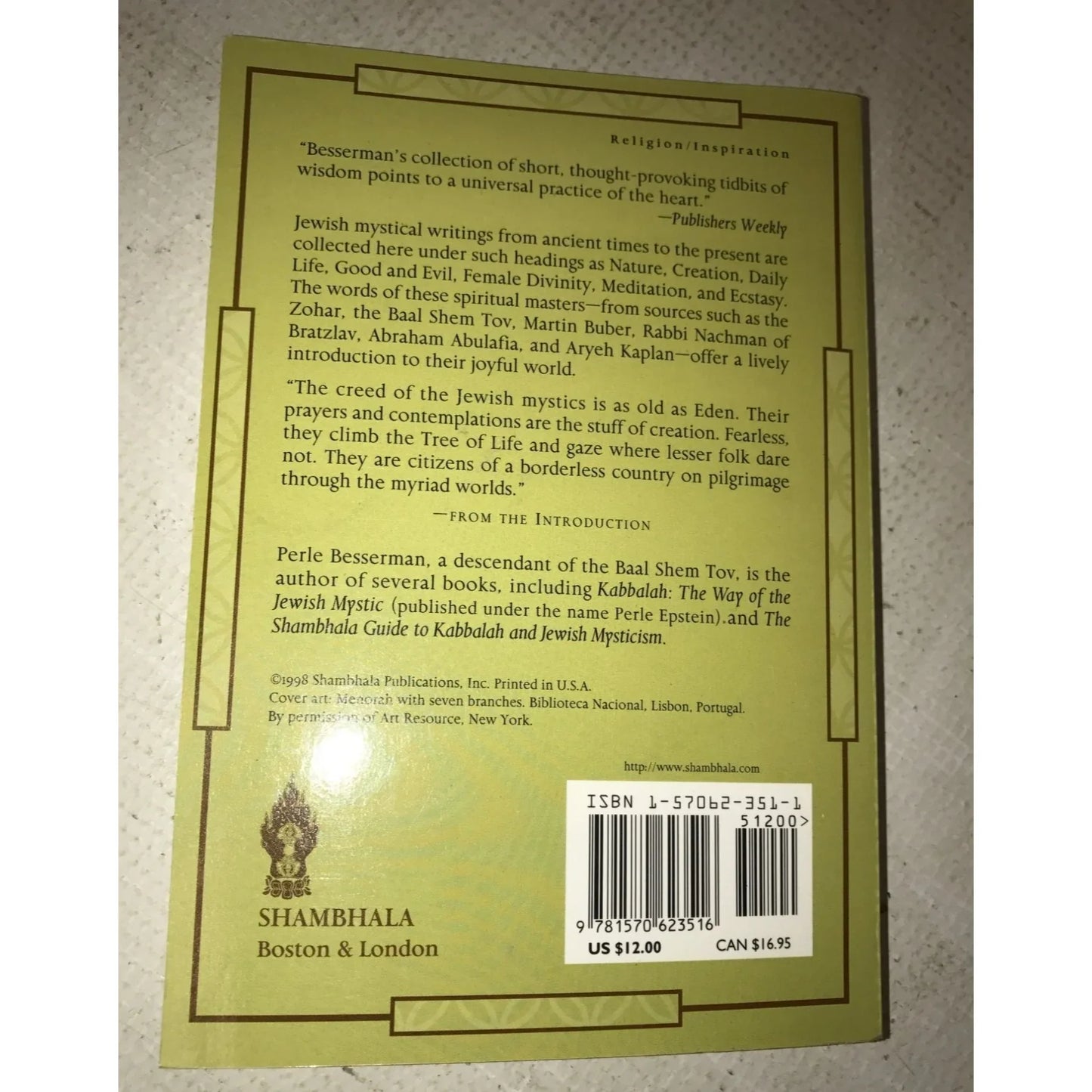 Teachings of the Jewish Mystics Book by Perle Besserman - A+ Stuff