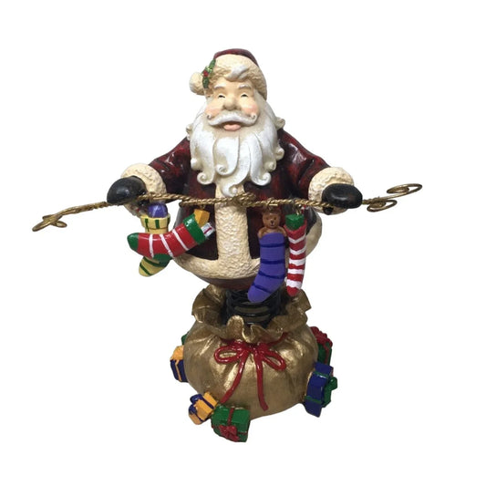 Nostalgic Santa Figurine with Stockings and Presents- Moves - A+ Stuff