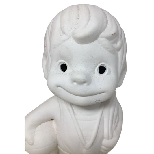 Vintage 1984 Decorative Ceramic Young Boy holding Basketball- Paint Yourself or Keep as is! A+ Stuff A+ Stuff