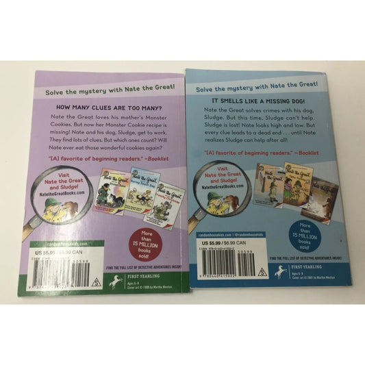 Nate The Great Paperback Childrens Books (2) by Marjorie/Mitchell Sharmat - A+ Stuff