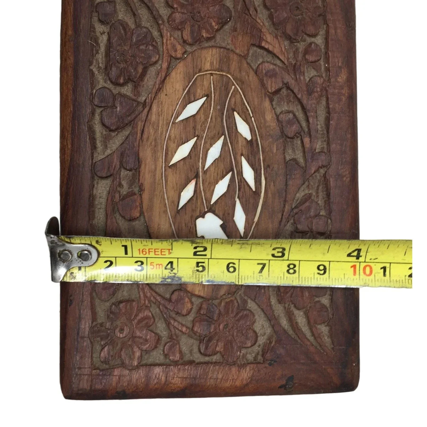 Hand Carved Brown Wooden Trinket Box/Jewelry Box - A+ Stuff