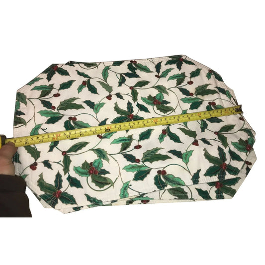 Christmas Holiday Placemats - Holly Berries & Leaves - Fun Festive Design Winter Decor A+ Stuff A+ Stuff
