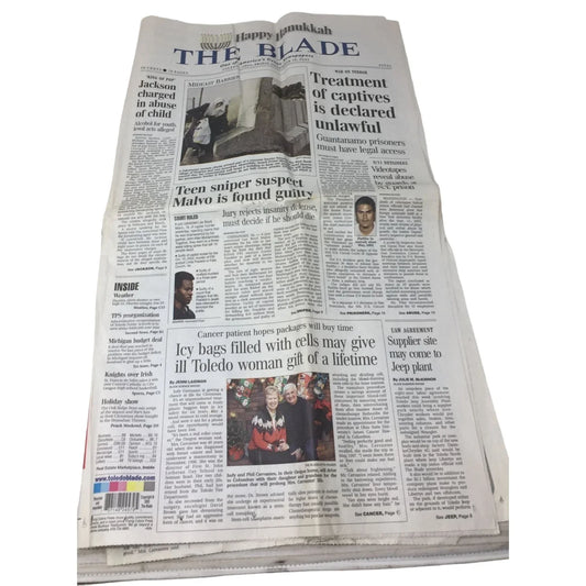 Vintage Newspaper- The Blade One Of America's Great Newspapers- Fri. Dec. 19, 2003 - A+ Stuff