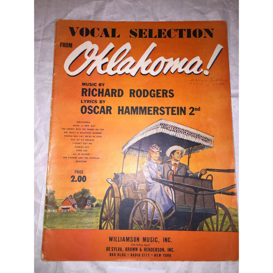 Vocal Selection From OKLAHOMA ! Vintage Song Book Sheet Music - A+ Stuff