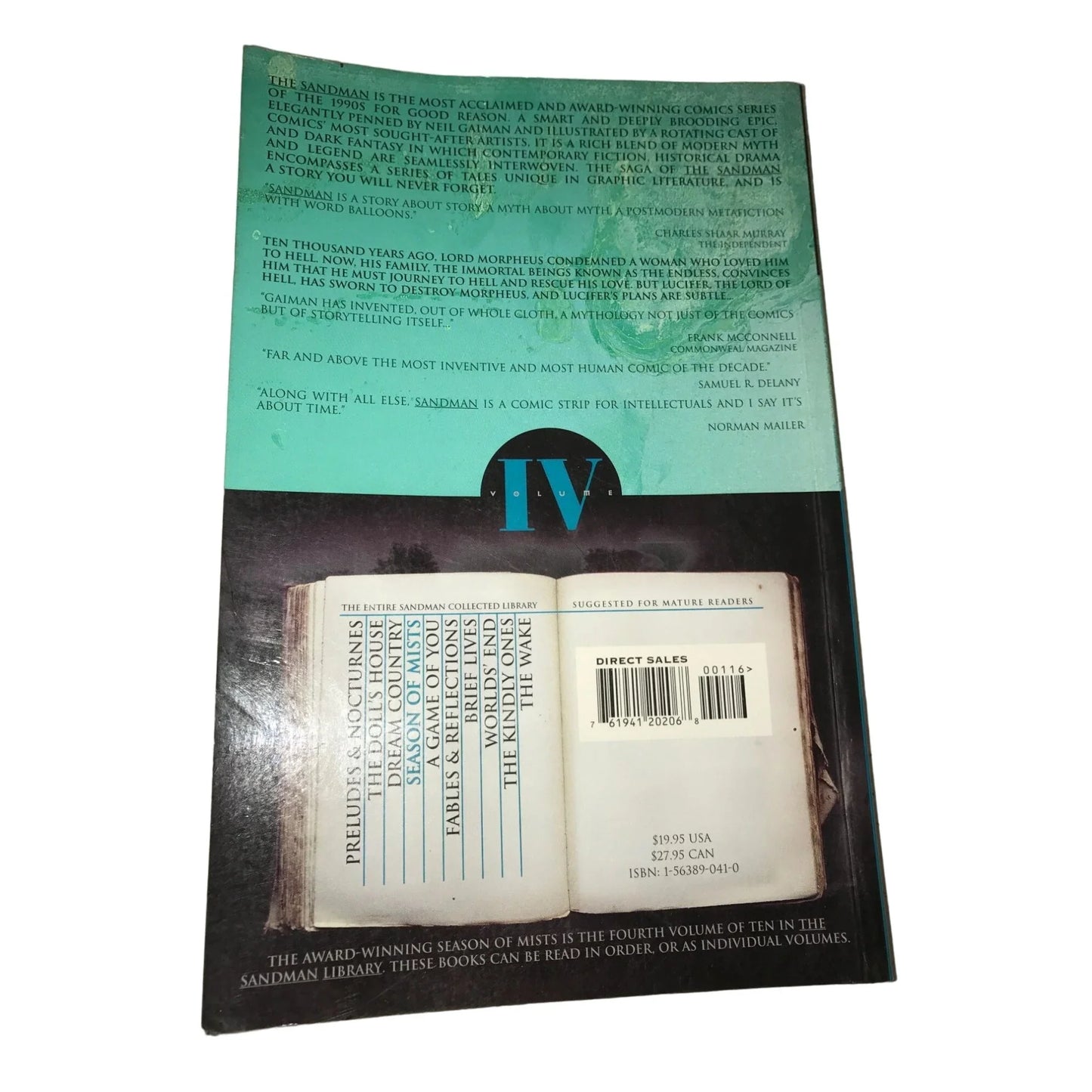 The Sandman: "Season of Mists" DC Comics Neil Gaiman Vintage Paperback Book - A+ Stuff