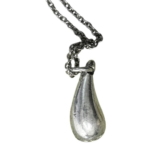 Tiffany and Co Elsa Peretti Small Teardrop Pendant Necklace in Sterling Silver 16.5" Chain