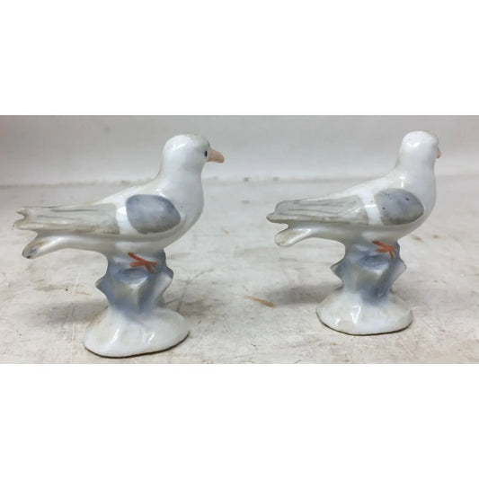 Two Small Miniature Ceramic Seagull Figurines- Made in Germany - A+ Stuff