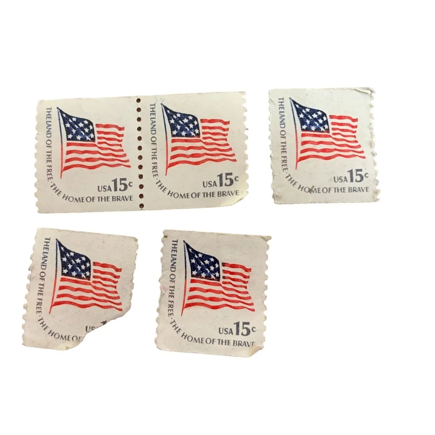 Vintage 1978 Flag Stamps "The Land of the Free. The Home of the Brave" - A+ Stuff