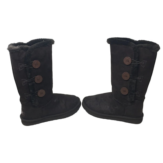Womens Size 7 UGG Australia Boots- Brown with Buttons - A+ Stuff