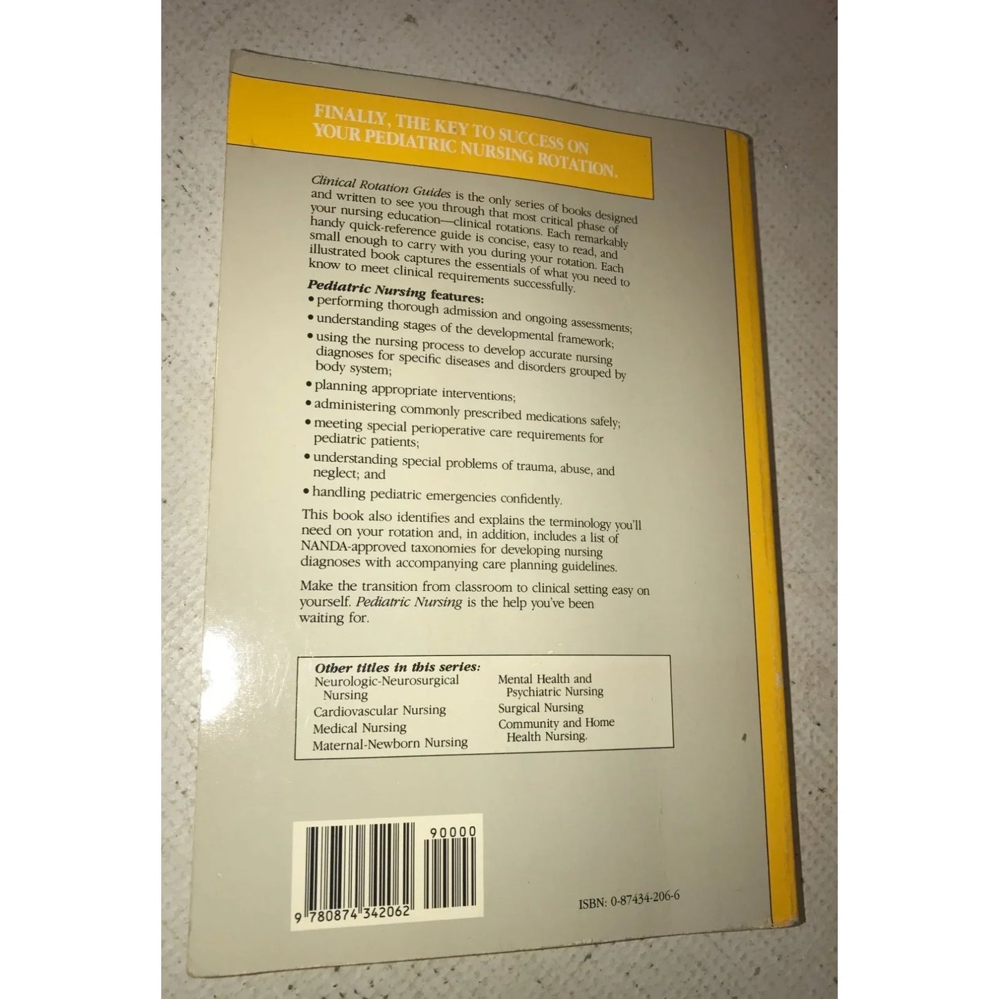 Pediatric Nursing Vintage Softcover Book - Springhouse Clinical Rotation Guides - A+ Stuff