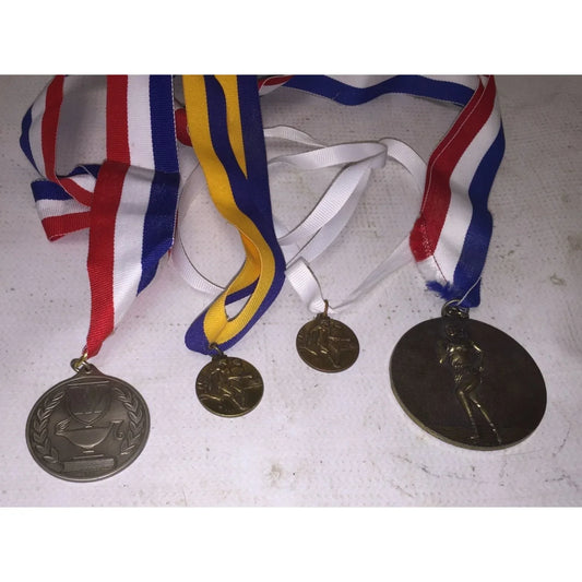 Set of 4 Vintage 1990s Collectible Sports Award Medals - A+ Stuff