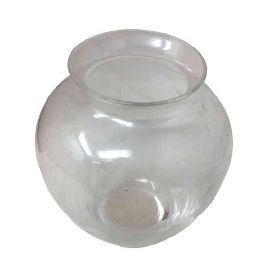 Short Wide Clear Glass Vase with Flower Pattern Around It unbranded A+ Stuff