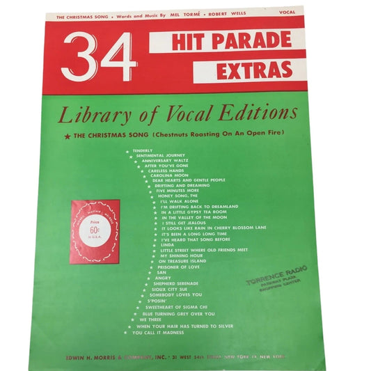 34 Hit Parade Extras Library of Vocal Editions Vintage Sheet music - A+ Stuff - sheet music - A+ Stuff